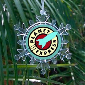 Planet Express Futurama Snowflake Blinks Lit Holiday Christmas Tree Ornament